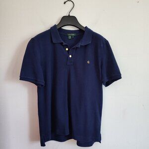 Ladies SZ L Lauren Ralph Lauren Navy Cotton Pique Polo